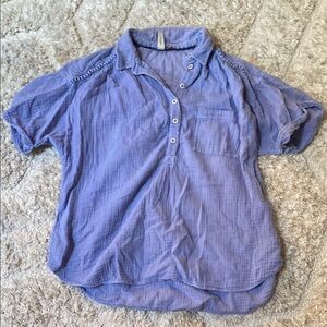 Anthropologie Periwinkle Linen Blouse